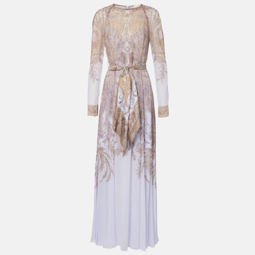 ZIMMERMAN Lilac Paisley Hypnotic Long Sleeve Sheath Dress - Zimmerman 2 (6-8)